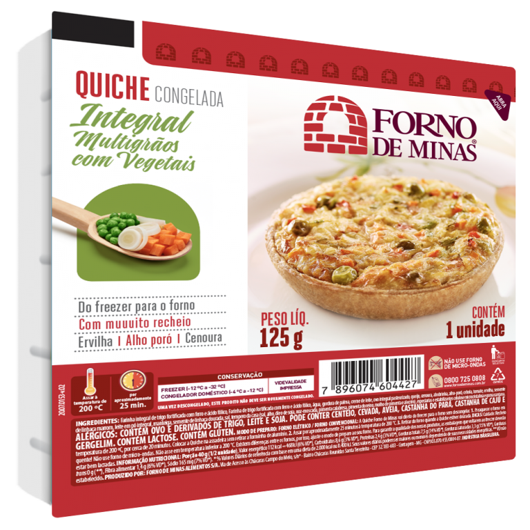 Quiche Integral Multigrãos com Vegetais