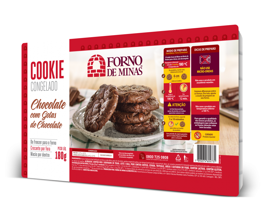 Formación comedia bueno Cookie de Chocolate com Gotas de Chocolate - 30g - Forno de Minas