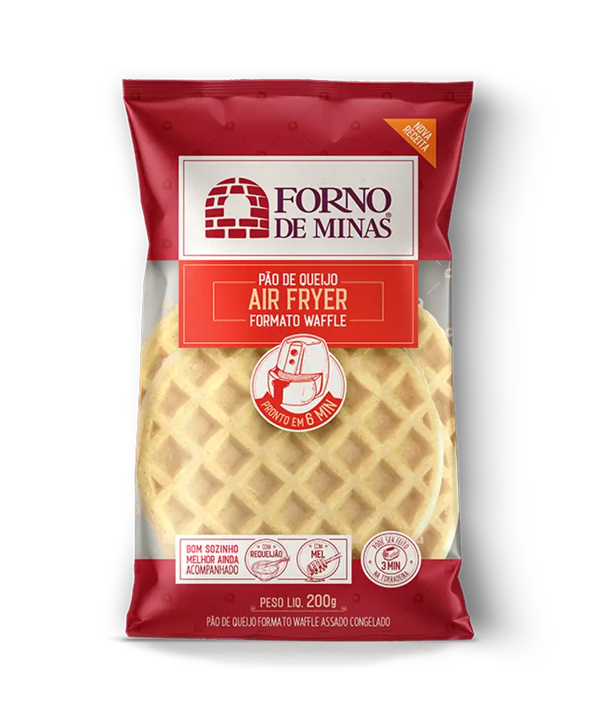 Pão de Queijo Assado e Congelado | Formato Waffle (200g) - Forno