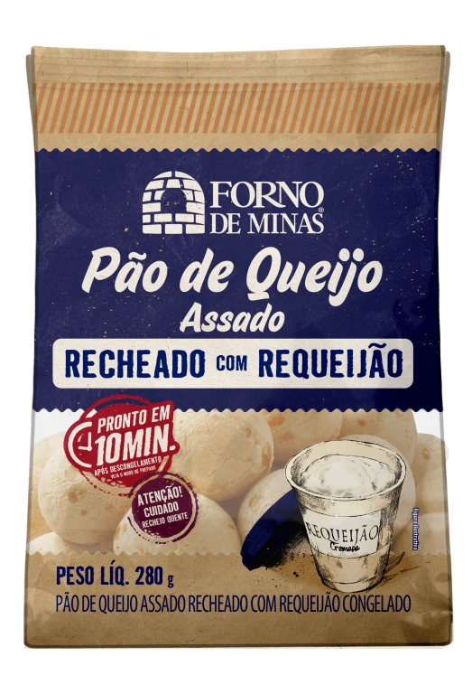 Pão de Queijo Assado e Congelado | Recheado com Requeijão (280g)