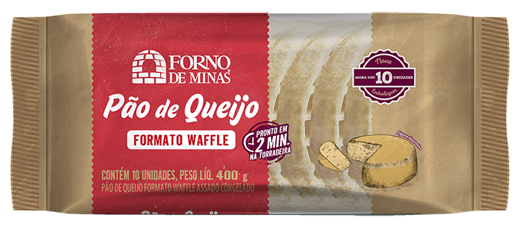 Pão de Queijo Assado e Congelado | Formato Waffle (400g)